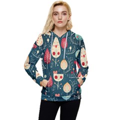 Christmas Tree Pattern Women s Lightweight Drawstring Hoodie by pakminggu