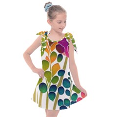 Plants Leaves Colorful Kids  Tie Up Tunic Dress by pakminggu