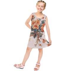 Flowers Leaves Swirl Plant Kids  Tunic Dress by pakminggu