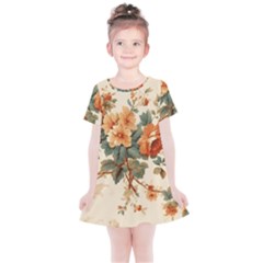 Flowers Leaves Swirl Plant Kids  Simple Cotton Dress by pakminggu