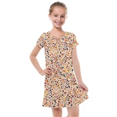 Autumn Leaves Pattern Kids  Cross Web Dress by pakminggu