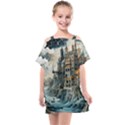 Castle Storm Sea Kids  One Piece Chiffon Dress View1