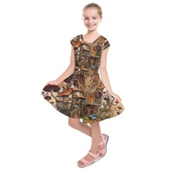 House Mushrooms Kids  Short Sleeve Dress by pakminggu