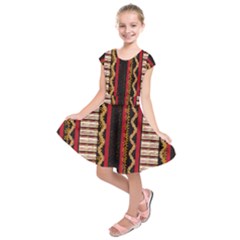 Textile Pattern Abstract Fabric Kids  Short Sleeve Dress by pakminggu