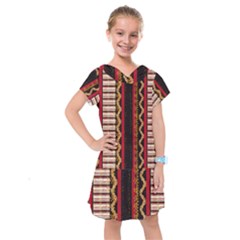 Textile Pattern Abstract Fabric Kids  Drop Waist Dress by pakminggu