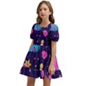 Pattern Royal Crowns Kids  Short Sleeve Dolly Dress View2