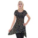 Pattern Abstract Runes Graphic Short Sleeve Side Drop Tunic View1