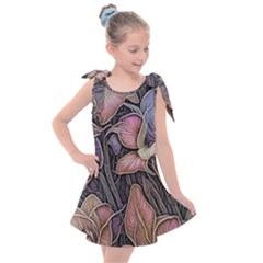 Flowers Iris Plant Kids  Tie Up Tunic Dress by pakminggu