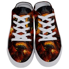 Dragon Art Fire Digital Fantasy Half Slippers by Bedest