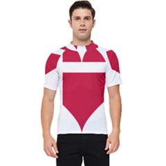 Heart-love-flag-denmark-red-cross Men s Short Sleeve Rash Guard by Bedest