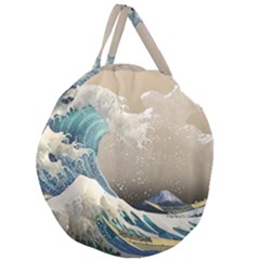 Japanese Wave Giant Round Zipper Tote by Cowasu