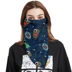 Monster Alien Pattern Seamless Background Face Covering Bandana (triangle) by pakminggu