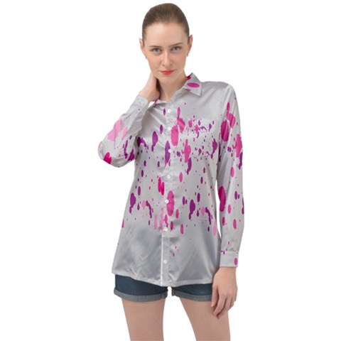 Blot-02 Long Sleeve Satin Shirt by nateshop