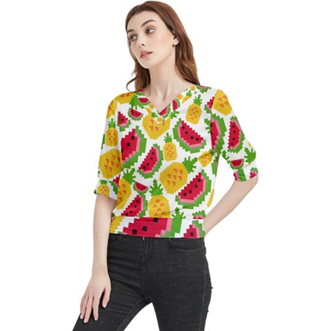 Watermelon -12 Quarter Sleeve Blouse by nateshop