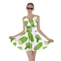 Vegetable Pattern With Composition Broccoli Skater Dress by pakminggu