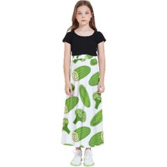 Vegetable Pattern With Composition Broccoli Kids  Flared Maxi Skirt by pakminggu