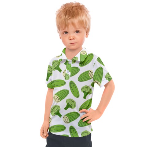 Vegetable Pattern With Composition Broccoli Kids  Polo T-shirt by pakminggu