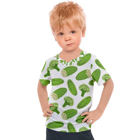 Vegetable Pattern With Composition Broccoli Kids  Sports T-shirt by pakminggu