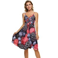 Berries-01 Sleeveless Tie Front Chiffon Dress by nateshop