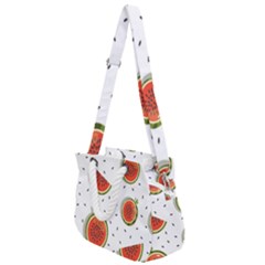 Seamless Background Pattern With Watermelon Slices Rope Handles Shoulder Strap Bag by pakminggu