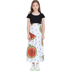 Seamless Background Pattern With Watermelon Slices Kids  Flared Maxi Skirt by pakminggu