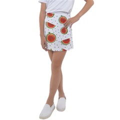 Seamless Background Pattern With Watermelon Slices Kids  Tennis Skirt by pakminggu