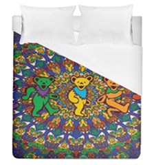 Dead Dancing Bears Grateful Dead Pattern Duvet Cover (queen Size) by Grandong