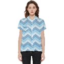 Seamless Pattern Of Cute Summer Blue Line Zigzag Short Sleeve Pocket Shirt View1