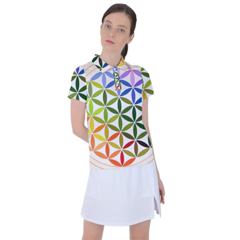 Mandala Rainbow Colorful Women s Polo T-shirt by Bedest