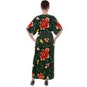 Background Vintage Japanese Design V-Neck Boho Style Maxi Dress View2