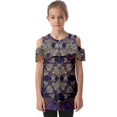 Flowers Of Diamonds In Harmony And Structures Of Love Fold Over Open Sleeve Top by pepitasart