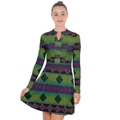 Background-batik 01 Long Sleeve Panel Dress by nateshop