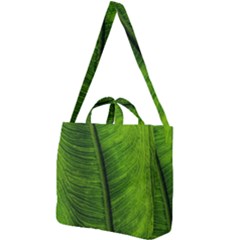 Green-leaf-plant-freshness-color Square Shoulder Tote Bag by Bedest