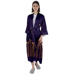 Skyscraper Town Urban Towers Maxi Satin Kimono by pakminggu