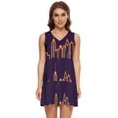 Skyscraper Town Urban Towers Tiered Sleeveless Mini Dress by pakminggu