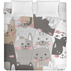 Cute Cats Seamless Pattern Duvet Cover Double Side (king Size) by pakminggu