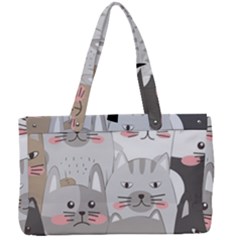 Cute Cats Seamless Pattern Canvas Work Bag by pakminggu