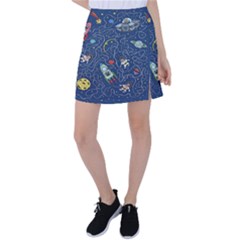 Cat-cosmos-cosmonaut-rocket Tennis Skirt by pakminggu