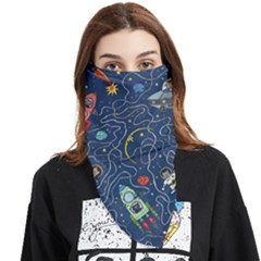 Cat-cosmos-cosmonaut-rocket Face Covering Bandana (triangle) by pakminggu