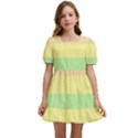 Cute Pastel Rainbow Striped Pattern Kids  Short Sleeve Dolly Dress View1