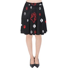 Art Pattern Traces Paw Velvet High Waist Skirt by pakminggu