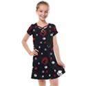 Art Pattern Traces Paw Kids  Cross Web Dress View1