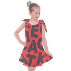 Letters Alphabet Typography Texture Kids  Tie Up Tunic Dress by pakminggu