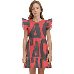 Letters Alphabet Typography Texture Kids  Winged Sleeve Dress by pakminggu