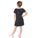 Math Mathematics Pattern Kids  Short Sleeve Velvet Dress View2