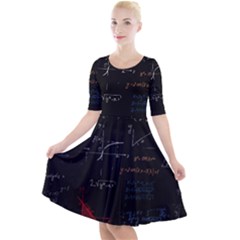 Math Mathematics Pattern Quarter Sleeve A-line Dress by pakminggu