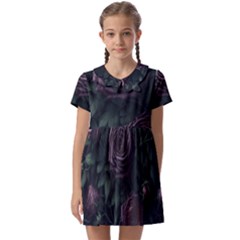 Rose Flower Plant Kids  Asymmetric Collar Dress by pakminggu