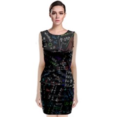 Mathematics  Physics Maths Math Pattern Sleeveless Velvet Midi Dress by pakminggu