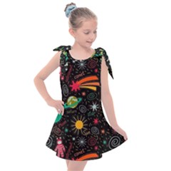 Space Seamless Pattern Kids  Tie Up Tunic Dress by pakminggu