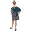 Abstract Diagonal Striped Lines Pattern Kids  One Piece Chiffon Dress View2